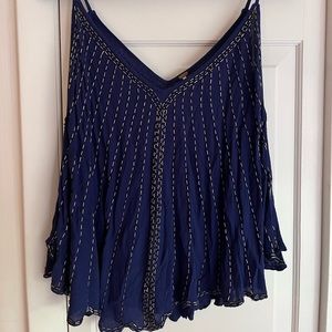 Free People embellished blue top size M